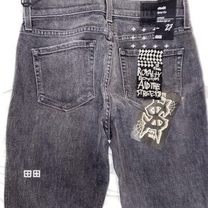 NWT semi cropped Ksubi spray on Jean hi Mid waist